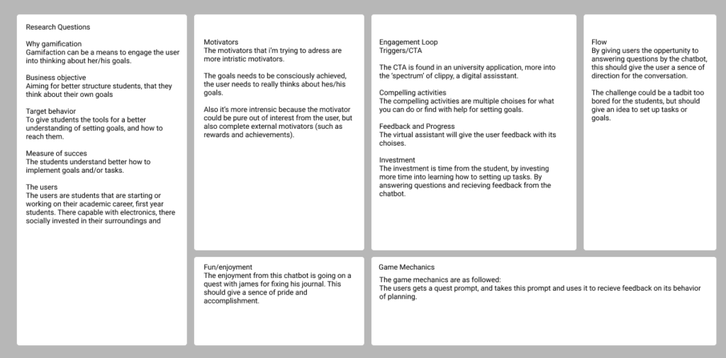 Gamification Canvas for iteration 3