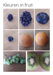 Foto's van fruit voor kleuronderzoek
